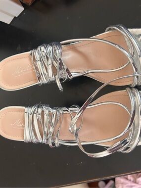 Mystique Metallic Strappy Heels - Silver